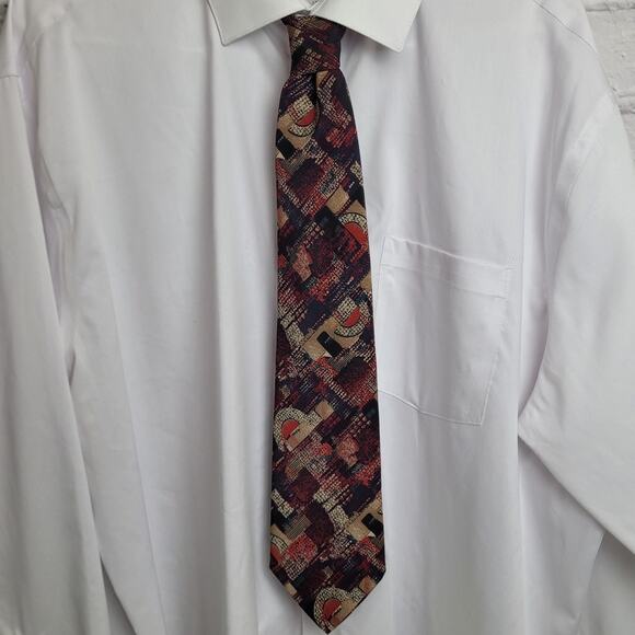 Bugle Boy USA Mens Neck Tie Multi Color Geometric Pattern - Picture 1 of 5
